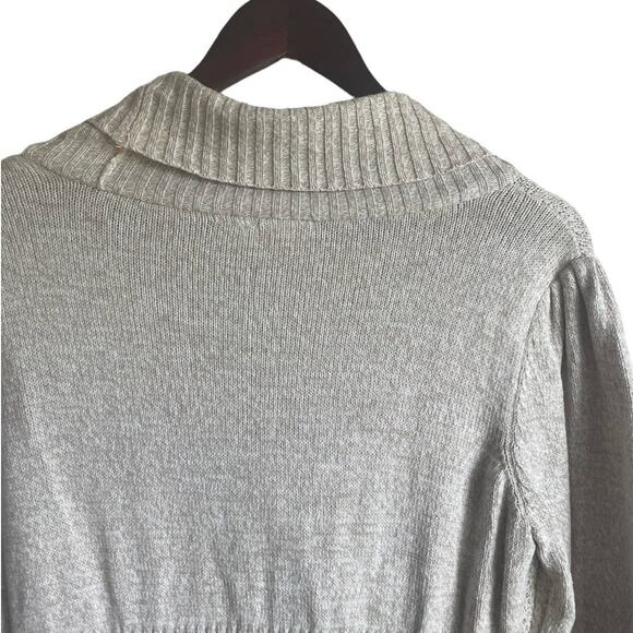 Cato Sweater Women 18/20 Oatmeal Surplice Neck Decorative Buttons Office Minimal - Picture 5 of 14